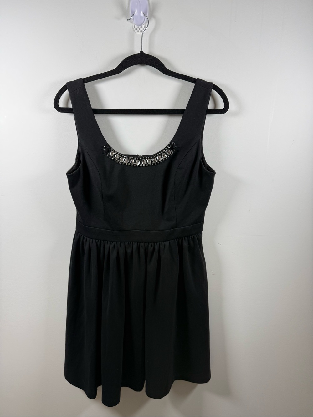 PRINCESS VERA WANG | Y2K Black Jewelled Scoop Neck Dress Size L